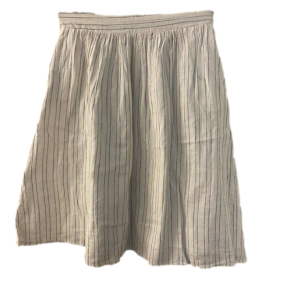Zara Basic a line white pinstripe midi skirt - Picture 1 of 5